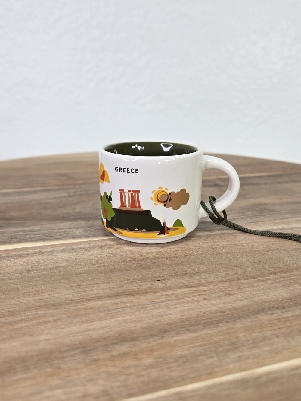 Starbucks Greece YAH You Are Here Espresso Mini Mug Cup Ornament 2 oz 2017 New